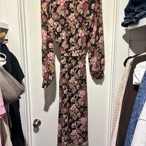 Aritzia Wilfred Floral Long Sleeve Dress